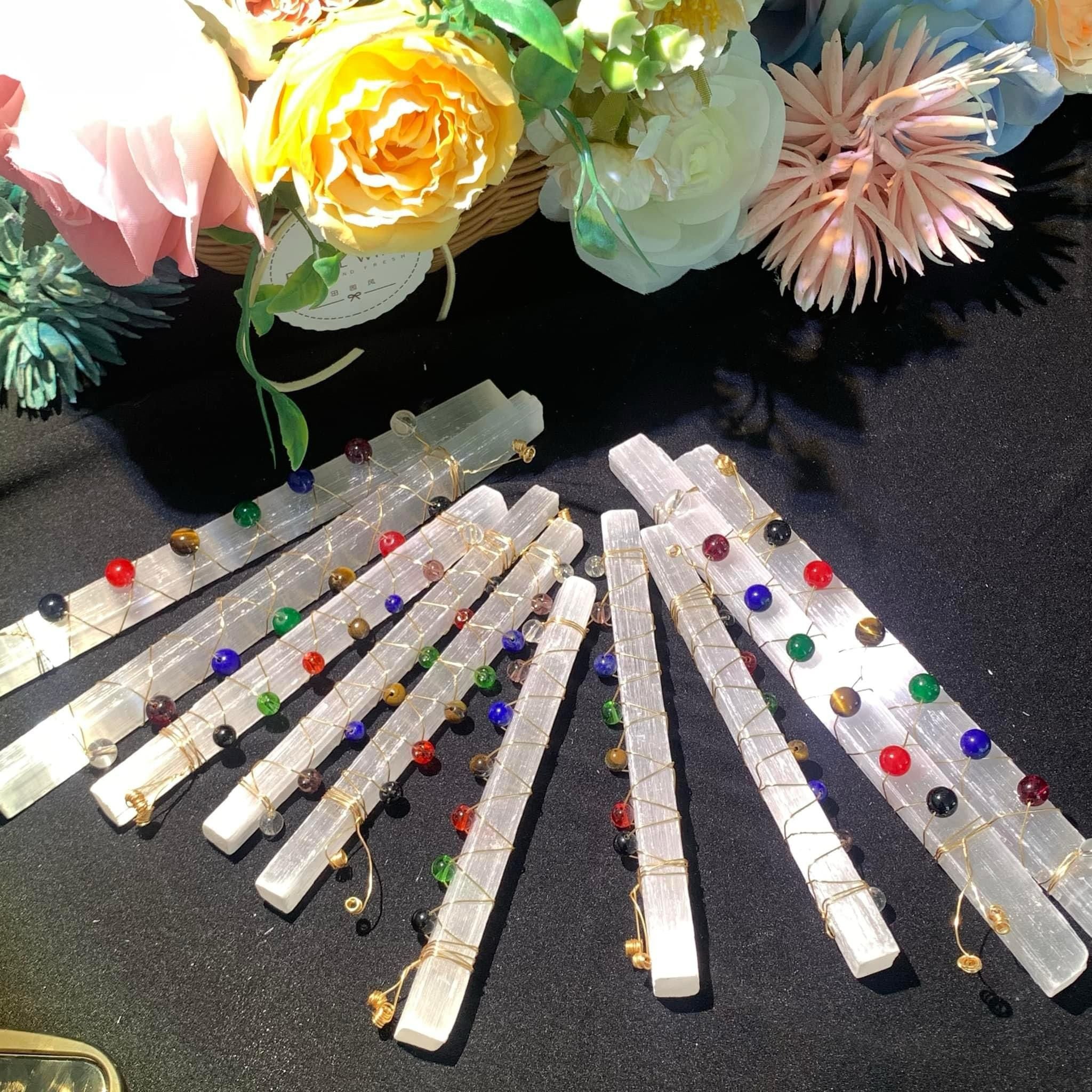 7 Chakra Selenite Sticks