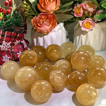 Honey Calcite Sphere