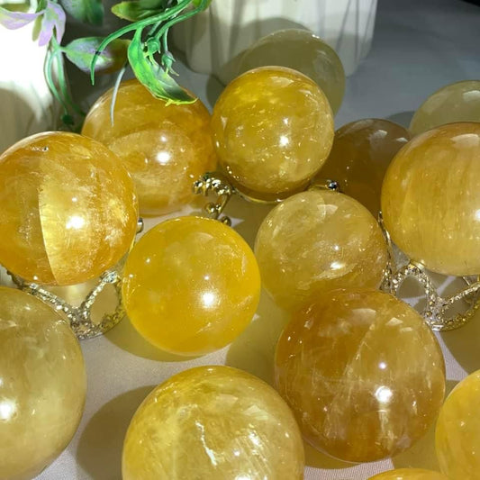 Honey Calcite Sphere